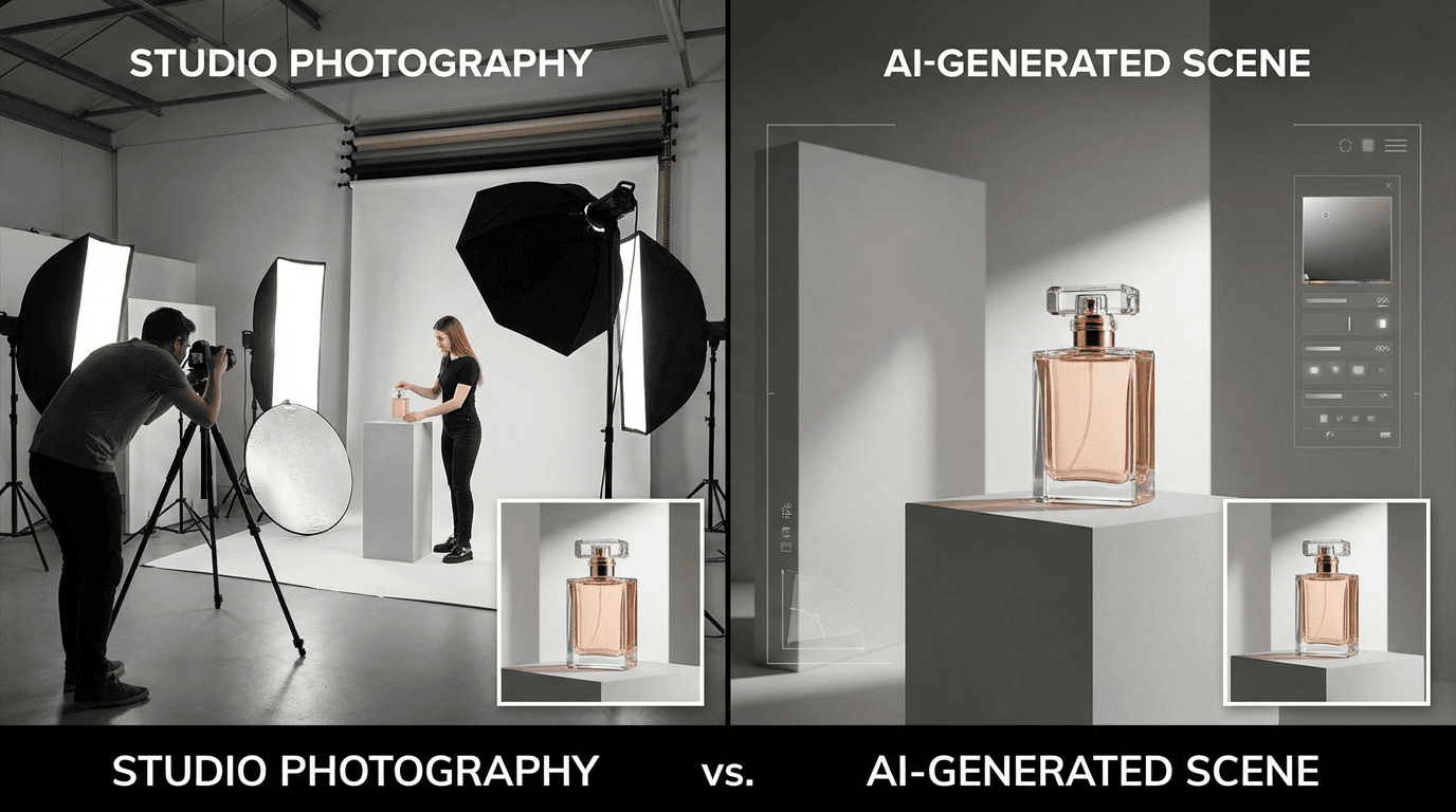 KI-Produktfotografie vs traditionelles Studio: Welche Wahl fuer Ihren E-Commerce?