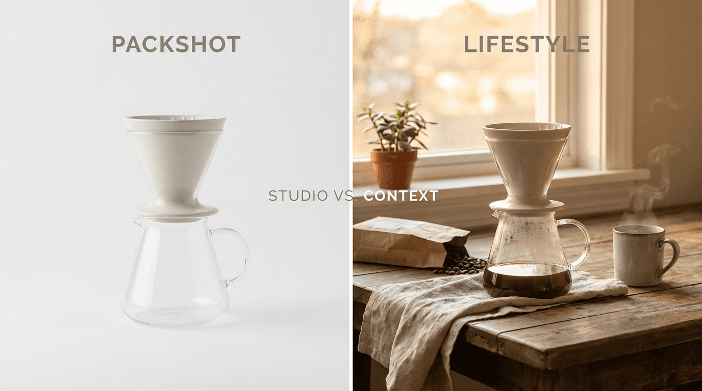 Packshot vs Lifestyle-Foto: Welches Format steigert Ihre E-Commerce-Verkaeufe?